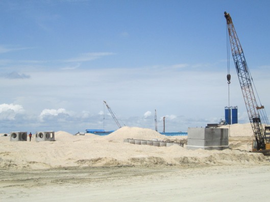 The Eko Atlantic  construction site yesterday