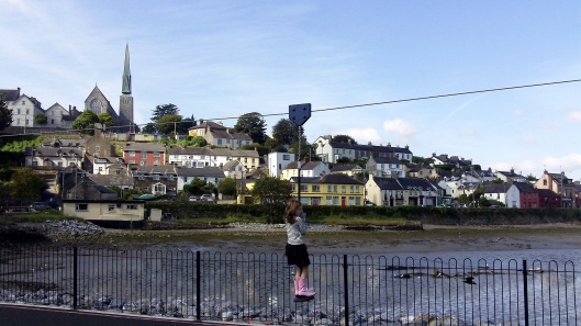 Lulu and the zip line at the park in Crosshaven, Ireland. Wheee! 