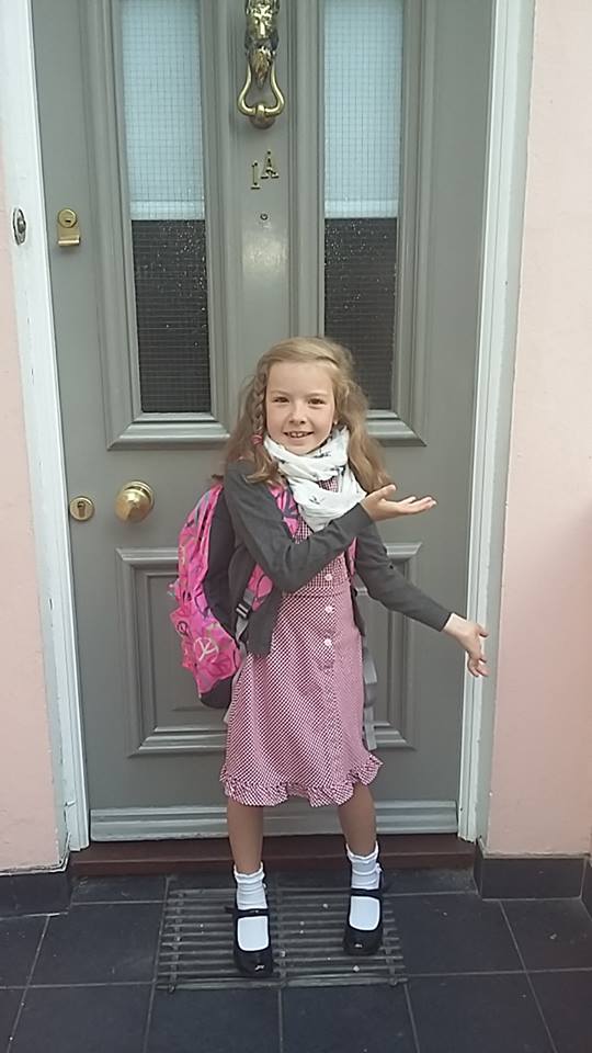 Lulu's first day back to school and yes, she needed a scarf! We're in Ireland! 